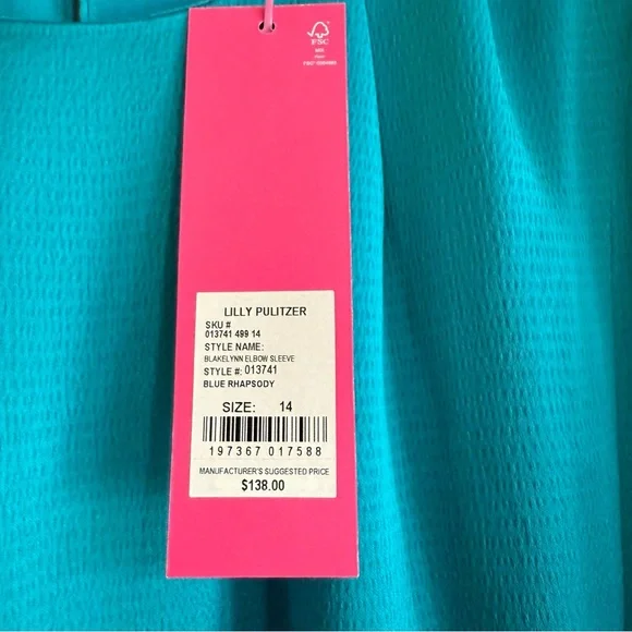 Lilly Pulitzer Blakelynn Elbow Puff Sleeve Top size 14 - Picture 4 of 7